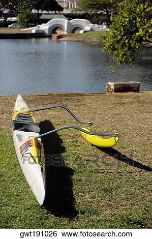 High angle view of a kayak in a park, Honolulu, Oahu, Hawaii Islands, USA View Large Photo Image Stock Photograph - High angle view of a kayak in a park, Honolulu, Oahu, Hawaii Islands, USA. Fotosearch