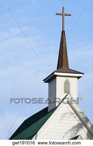 Stock Photograph - High section view of a church, Kappau, Big Island, Hawaii Islands, USA. Fotosearch