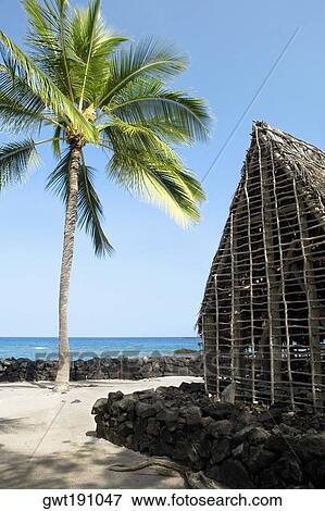 Hut on the beach, Puuhonua O Honaunau National Historical Park, Kona Coast, Big Island, Hawaii Islands, USA View Large Photo Image Stock Photo - Hut on the beach, Puuhonua O Honaunau National Historical Park, Kona Coast, Big Island, Hawaii Islands, USA. Fotosearch
