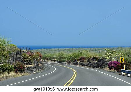 Road passing through a landscape, Honaunau, Kona Coast, Big Island, Hawaii Islands, USA View Large Photo Image Stock Photograph - Road passing through a landscape, Honaunau, Kona Coast, Big Island, Hawaii Islands, USA. Fotosearch