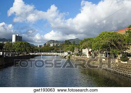 Bridge across a river, Honolulu, Oahu, Hawaii Islands, USA View Large Photo Image Stock Image - Bridge across a river, Honolulu, Oahu, Hawaii Islands, USA. Fotosearch