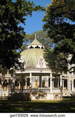 Building in a park, Coronation Pavilion, Iolani Palace, Honolulu, Oahu, Hawaii Islands, USA View Large Photo Image Stock Photo - Building in a park, Coronation Pavilion, Iolani Palace, Honolulu, Oahu, Hawaii Islands, USA. Fotosearch