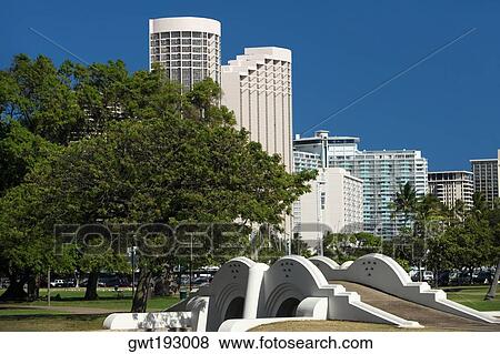 Footbridge in a park, Honolulu, Oahu, Hawaii Islands, USA View Large Photo Image Stock Photo - Footbridge in a park, Honolulu, Oahu, Hawaii Islands, USA. Fotosearch
