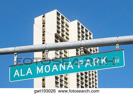 Low angle view of a signboard, Ala Moana Beach Park, Honolulu, Oahu, Hawaii Islands, USA View Large Photo Image Stock Photograph - Low angle view of a signboard, Ala Moana Beach Park, Honolulu, Oahu, Hawaii Islands, USA. Fotosearch