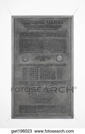 Close-up of a memorial plaque, USS Arizona Memorial, Pearl Harbor, Honolulu, Oahu, Hawaii Islands, USA View Large Photo Image Stock Image - Close-up of a memorial plaque, USS Arizona Memorial, Pearl Harbor, Honolulu, Oahu, Hawaii Islands, USA. Fotosearch