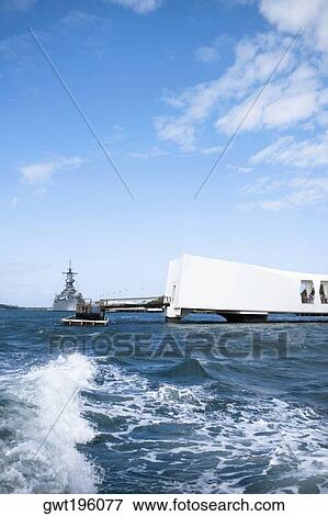 Memorial building in the sea, USS Arizona Memorial, Pearl Harbor, Honolulu, Oahu, Hawaii Islands, USA View Large Photo Image Stock Photo - Memorial building in the sea, USS Arizona Memorial, Pearl Harbor, Honolulu, Oahu, Hawaii Islands, USA. Fotosearch