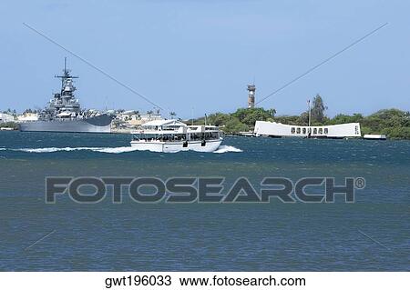 Military ship and a memorial building in the sea, USS Arizona Memorial, Pearl Harbor, Honolulu, Oahu, Hawaii Islands, USA View Large Photo Image Stock Image - Military ship and a memorial building in the sea, USS Arizona Memorial, Pearl Harbor, Honolulu, Oahu, Hawaii Islands, USA. Fotosearch