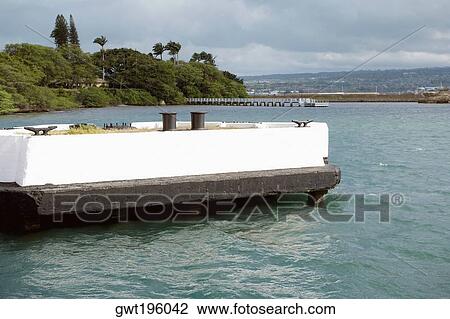Pier in the sea, Arizona Mooring Quay, USS Arizona Memorial, Pearl Harbor, Honolulu, Oahu, Hawaii Islands, USA View Large Photo Image Stock Image - Pier in the sea, Arizona Mooring Quay, USS Arizona Memorial, Pearl Harbor, Honolulu, Oahu, Hawaii Islands, USA. Fotosearch