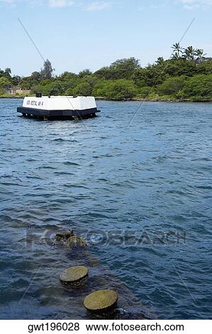 War memorial in the sea, Arizona Mooring Quay, USS Arizona Memorial, Pearl Harbor, Honolulu, Oahu, Hawaii Islands, USA View Large Photo Image Stock Photo - War memorial in the sea, Arizona Mooring Quay, USS Arizona Memorial, Pearl Harbor, Honolulu, Oahu, Hawaii Islands, USA. Fotosearch