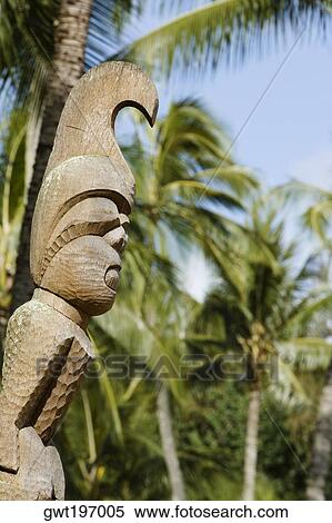 Close-up of a carved totem pole View Large Photo Image Stock Photography - Close-up of a carved totem pole. Fotosearch