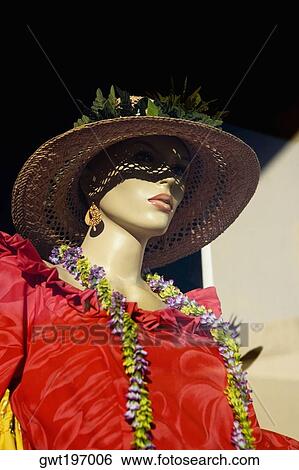 Stock Photograph - Close-up of a mannequin, Honolulu, Oahu, Hawaii Islands, USA. Fotosearch