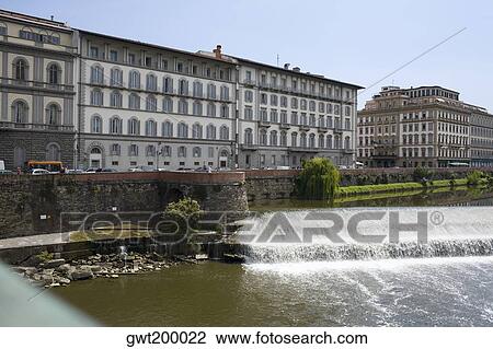 Buildings at the waterfront, Arno River, Florence, Italy View Large Photo Image Stock Image - Buildings at the waterfront, Arno River, Florence, Italy. Fotosearch