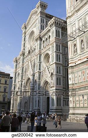 Facade of a church, Duomo Santa Maria del Fiore, Florence, Italy View Large Photo Image Stock Image - Facade of a church, Duomo Santa Maria del Fiore, Florence, Italy. Fotosearch