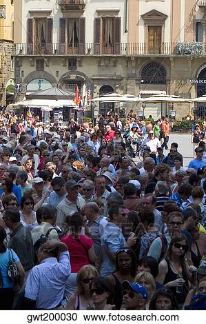 High angle view of tourists in a city, Piazza Della Signoria, Florence, Tuscany, Italy View Large Photo Image Stock Image - High angle view of tourists in a city, Piazza Della Signoria, Florence, Tuscany, Italy. Fotosearch