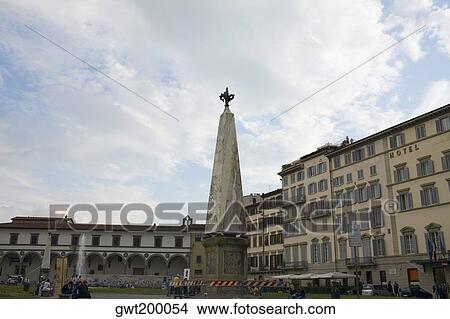 Low angle view of an obelisk, Piazza Santa Maria Novella, Florence, Italy View Large Photo Image Picture - Low angle view of an obelisk, Piazza Santa Maria Novella, Florence, Italy. Fotosearch