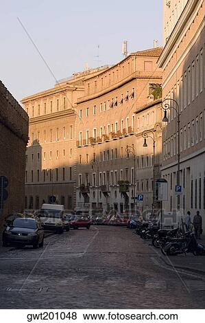 Buildings along a road, Rome, Italy View Large Photo Image Stock Photo - Buildings along a road, Rome, Italy. Fotosearch
