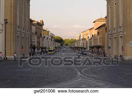 Buildings along a road, Rome, Italy View Large Photo Image Stock Photograph - Buildings along a road, Rome, Italy. Fotosearch