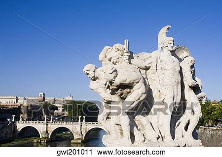 Close-up of statues in front of an arch bridge, Ponte Sant Angelo, Tiber River, Rome, Italy View Large Photo Image Stock Image - Close-up of statues in front of an arch bridge, Ponte Sant Angelo, Tiber River, Rome, Italy. Fotosearch