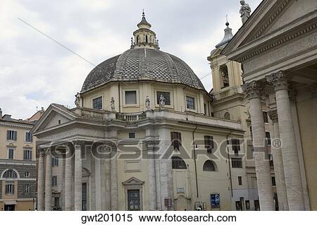 Low angle view of a church, Santa Maria Dei Miracoli, Santa Maria Di Montesanto, Piazza del Popolo, Rome, Italy View Large Photo Image Stock Photography - Low angle view of a church, Santa Maria Dei Miracoli, Santa Maria Di Montesanto, Piazza del Popolo, Rome, Italy. Fotosearch