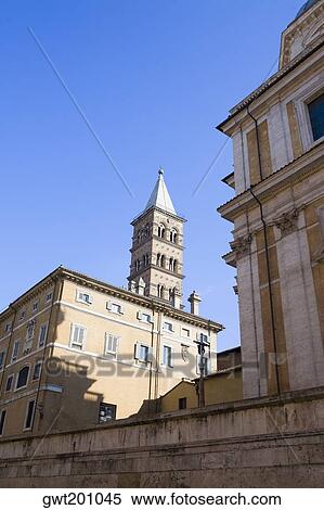 Stock Photography - Low angle view of a church, St Maria Del Popolo Church, Rome, Italy. Fotosearch