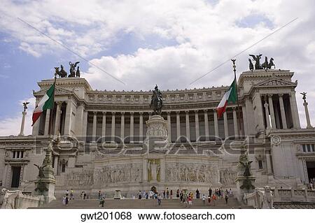 Low angle view of a monument, Vittorio Emanuele Monument, Piazza Venezia, Rome, Italy View Large Photo Image Stock Photo - Low angle view of a monument, Vittorio Emanuele Monument, Piazza Venezia, Rome, Italy. Fotosearch