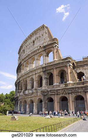 Stock Photo - Old ruins of an amphitheater, Coliseum, Rome, Italy. Fotosearch