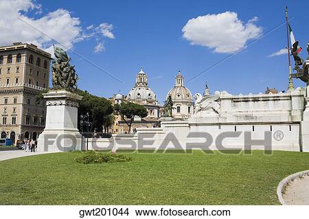 Statues in front of a building, Santa Maria Dei Miracoli, Santa Maria Di Montesanto, Piazza Del Popolo, Rome, Italy View Large Photo Image Picture - Statues in front of a building, Santa Maria Dei Miracoli, Santa Maria Di Montesanto, Piazza Del Popolo, Rome, Italy. Fotosearch