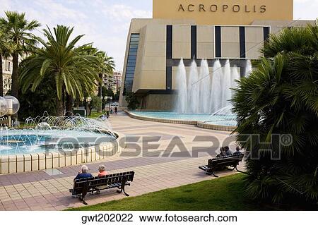 Fountain in front of a building, Acropolis Conference Center, Nice, France View Large Photo Image Stock Image - Fountain in front of a building, Acropolis Conference Center, Nice, France. Fotosearch