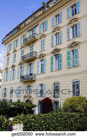 Low angle view of a building, Nice, France View Large Photo Image Stock Image - Low angle view of a building, Nice, France. Fotosearch