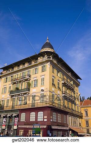 Low angle view of a building, Nice, France View Large Photo Image Stock Photograph - Low angle view of a building, Nice, France. Fotosearch