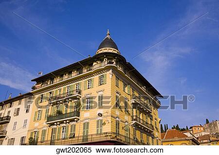 Stock Photography - Low angle view of a building, Nice, France. Fotosearch