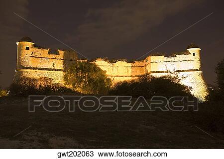 Stock Image - Low angle view of a fort, Fort du Mont Alban, Nice, France. Fotosearch