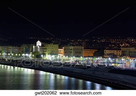 Reflection of street lights in water, Promenade des Anglais, Nice, France View Large Photo Image Stock Image - Reflection of street lights in water, Promenade des Anglais, Nice, France. Fotosearch