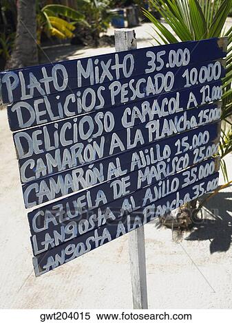Close-up of a menu board, Providencia, Providencia y Santa Catalina, San Andres y Providencia Department, Colombia View Large Photo Image Stock Photography - Close-up of a menu board, Providencia, Providencia y Santa Catalina, San Andres y Providencia Department, Colombia. Fotosearch