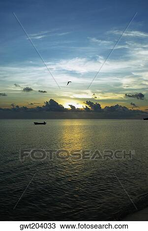 Sunset over the sea, South West Bay, Providencia, Providencia y Santa Catalina, San Andres y Providencia Department, Colombia View Large Photo Image Stock Image - Sunset over the sea, South West Bay, Providencia, Providencia y Santa Catalina, San Andres y Providencia Department, Colombia. Fotosearch