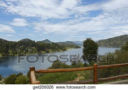 Lake passing through mountains, Lake Nahuel Huapi, San Carlos De Bariloche, Argentina View Large Photo Image Stock Photograph - Lake passing through mountains, Lake Nahuel Huapi, San Carlos De Bariloche, Argentina. Fotosearch