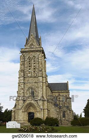 Stock Photo - Low angle view of a church, Church of Our Lady Nahuel Huapi, San Carlos De Bariloche, Argentina. Fotosearch