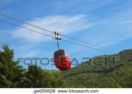 Low angle view of an overhead cable car, San Carlos De Bariloche, Argentina View Large Photo Image Stock Photo - Low angle view of an overhead cable car, San Carlos De Bariloche, Argentina. Fotosearch