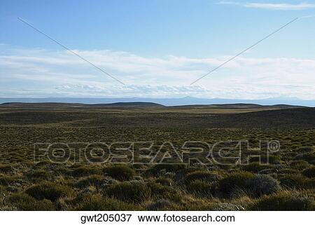 Panoramic view of a landscape, National Route 40, Patagonia, Argentina View Large Photo Image Stock Photo - Panoramic view of a landscape, National Route 40, Patagonia, Argentina. Fotosearch