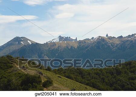 Stock Image - Panoramic view of mountains, San Carlos De Bariloche, Argentina. Fotosearch