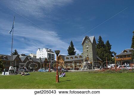 Park in front of a building, Civic Center, San Carlos De Bariloche, Argentina View Large Photo Image Stock Image - Park in front of a building, Civic Center, San Carlos De Bariloche, Argentina. Fotosearch