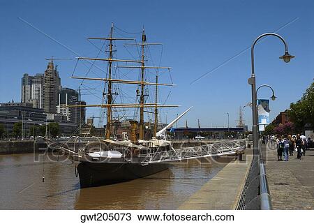 Tall ship in the sea, Corbeta Uruguay, Puerto Madero, Buenos Aires, Argentina View Large Photo Image Stock Image - Tall ship in the sea, Corbeta Uruguay, Puerto Madero, Buenos Aires, Argentina. Fotosearch