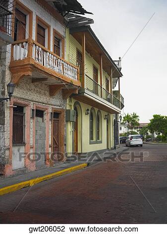 Buildings along a street, Old Panama, Panama City, Panama View Large Photo Image Stock Image - Buildings along a street, Old Panama, Panama City, Panama. Fotosearch