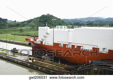 Container ship at a commercial dock, Panama Canal, Panama View Large Photo Image Stock Image - Container ship at a commercial dock, Panama Canal, Panama. Fotosearch