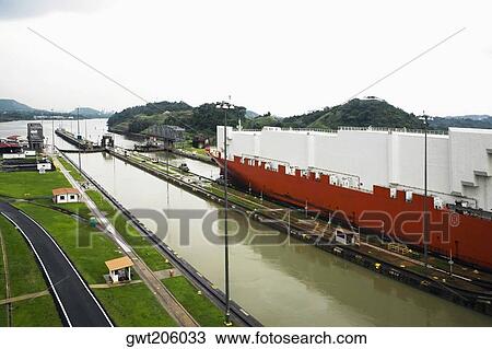 Container ship at a commercial dock, Panama Canal, Panama View Large Photo Image Stock Image - Container ship at a commercial dock, Panama Canal, Panama. Fotosearch