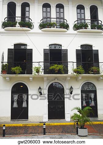 Facade of a building, Old Panama, Panama City, Panama View Large Photo Image Stock Image - Facade of a building, Old Panama, Panama City, Panama. Fotosearch