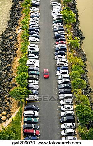 High angle view of cars parked in a parking, Panama View Large Photo Image Stock Image - High angle view of cars parked in a parking, Panama. Fotosearch