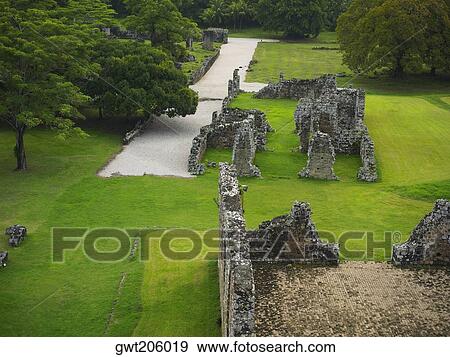 High angle view of old ruins of buildings, Old Panama, Panama City, Panama View Large Photo Image Stock Photo - High angle view of old ruins of buildings, Old Panama, Panama City, Panama. Fotosearch