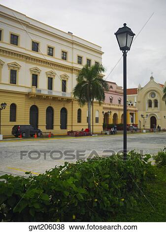 Lamppost in front of a building, Old Panama, Panama City, Panama View Large Photo Image Stock Photo - Lamppost in front of a building, Old Panama, Panama City, Panama. Fotosearch