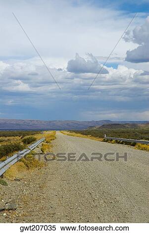 Stock Photography - Road passing through a landscape, National Route 40, Patagonia, Argentina. Fotosearch